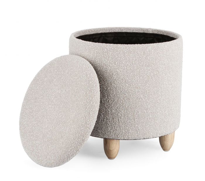 Taburet Zena cu spatiu de depozitare, MDF, Gri/Maro, 36xx39.5 cm [4]