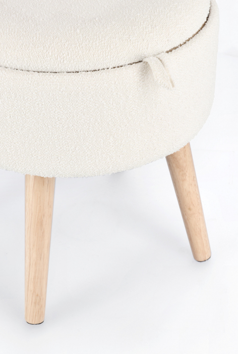 Taburet Zoya cu spatiu de depozitare, MDF, Alb/Maro, 39xx42.5 cm [4]