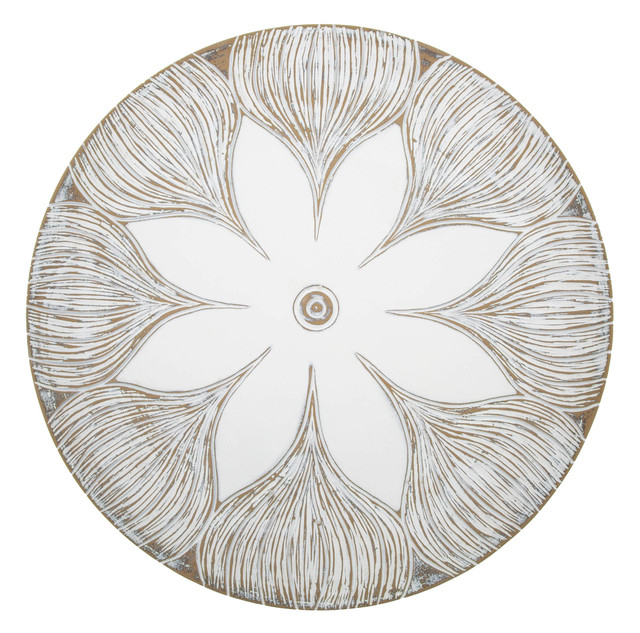 Tava decorativa Atene, Rasina, Alb, 4.4x35.5x35.5 cm [3]