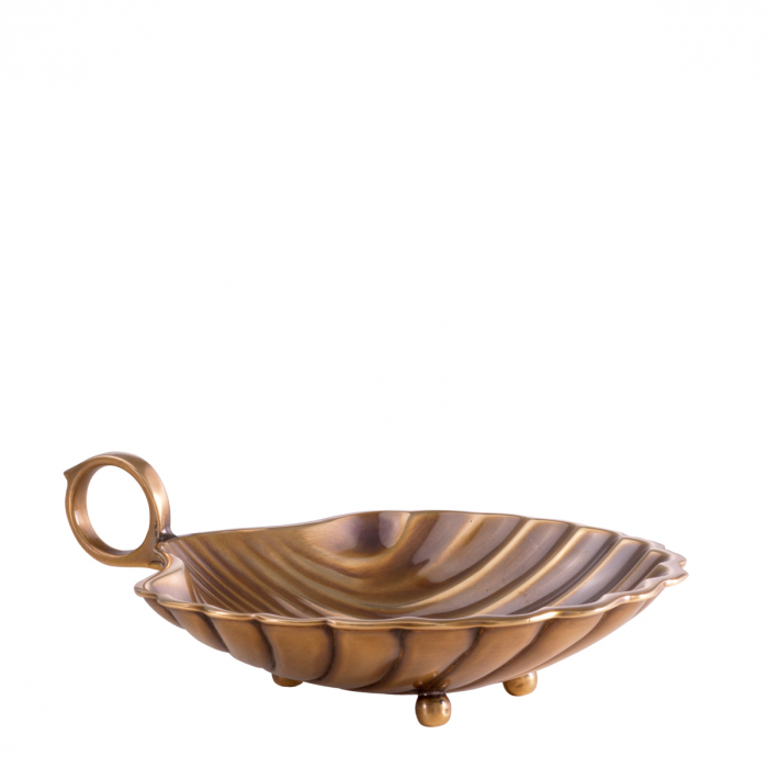 Tavă Shell S, finisaj din alamă vintage , Dims: L. 12.5 | W. 15.5 | H. 3  (CM) [6]