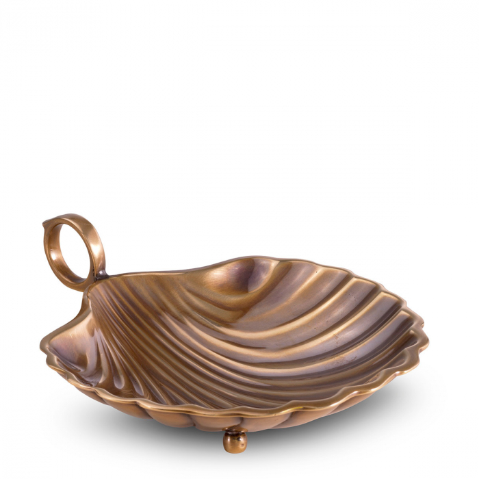 Tavă Shell S, finisaj din alamă vintage , Dims: L. 12.5 | W. 15.5 | H. 3  (CM) [1]
