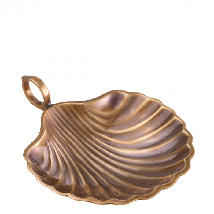 Tavă Shell S, finisaj din alamă vintage , Dims: L. 12.5 | W. 15.5 | H. 3  (CM) [4]