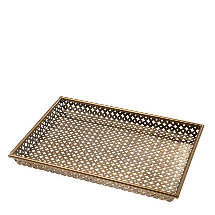 Tavă Sirenuse dreptunghiulară S, finisaj din alamă cu aspect vintage, Dims: L. 30.5 | W. 40.5 | H. 3.5  (CM) [2]