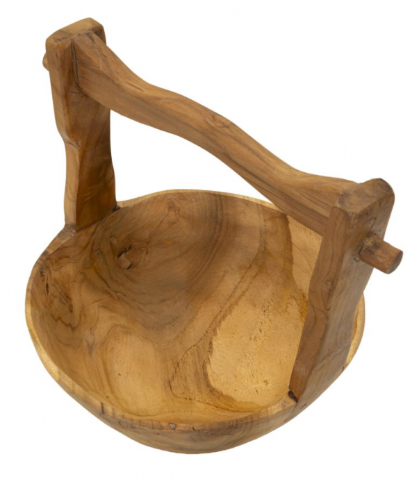 Tava, TIMBO din tec reciclat 32x25x27 cm (piesa unica) [3]