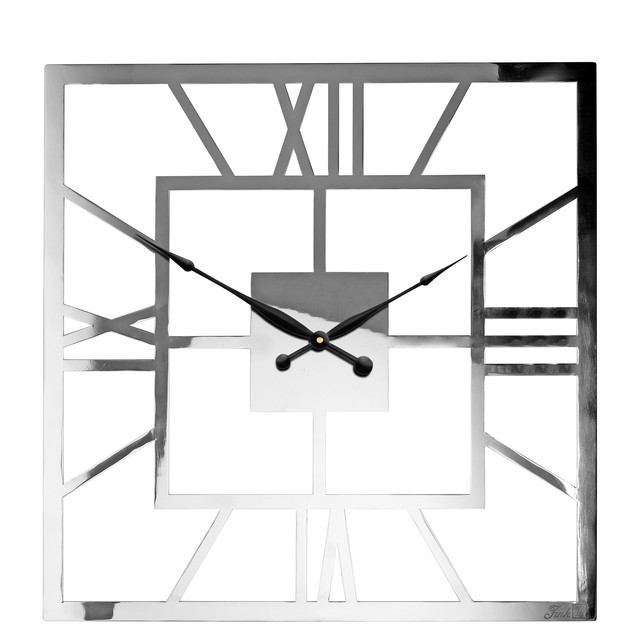 TIME ceas de perete, otel inoxidabil 60x60 cm