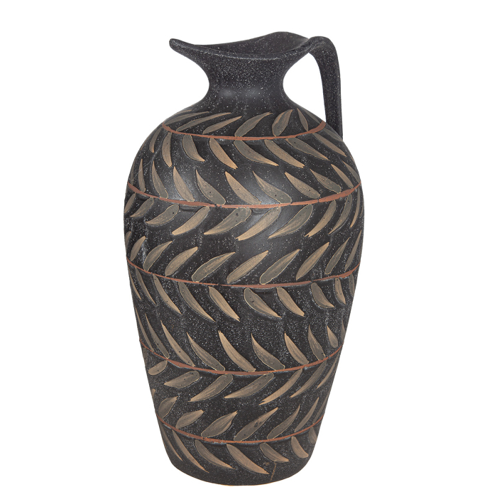 Ulcior / Vaza, "Oliva", Ceramica, verde, negru, PU 1, H 36 cm, A. 20 cm [1]
