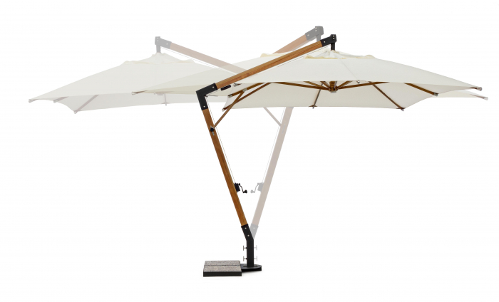 Umbrela Capua, Lemn, Crem, 400x300x320 cm [6]