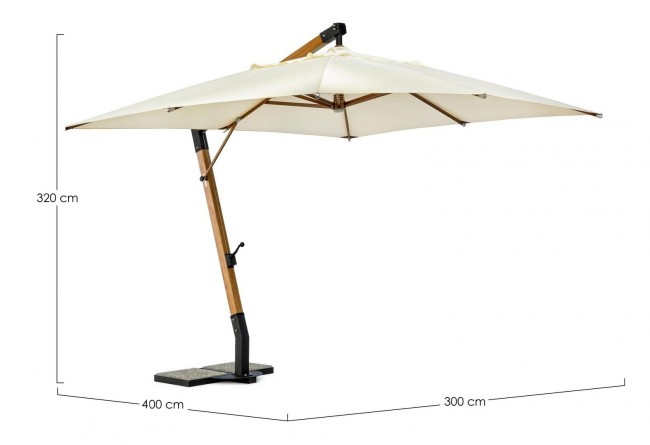 Umbrela Capua, Lemn, Crem, 400x300x320 cm [2]