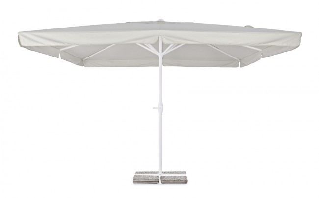Umbrela de exterior Alghero, Aluminiu, Alb, 400x400x358 cm [3]