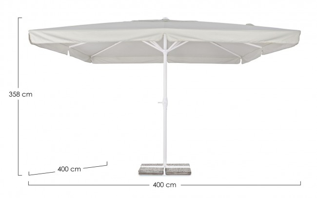 Umbrela de exterior Alghero, Aluminiu, Alb, 400x400x358 cm [2]