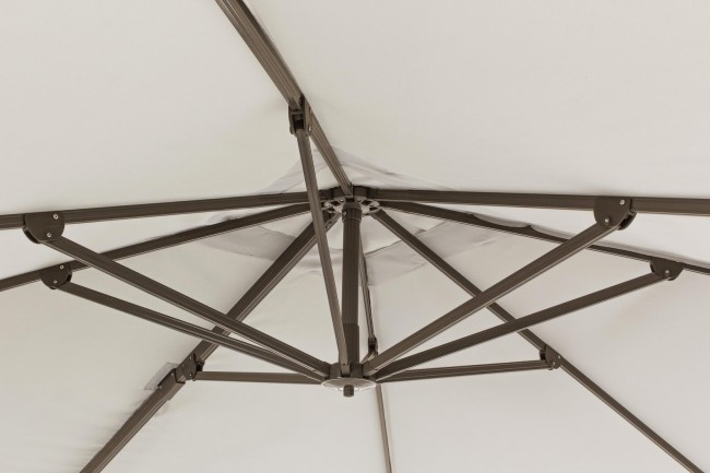 Umbrela de exterior Dallas, Aluminiu, Crem, 300x300x255 cm [3]
