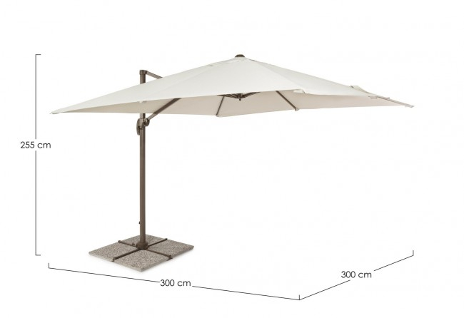 Umbrela de exterior Dallas, Aluminiu, Crem, 300x300x255 cm [2]