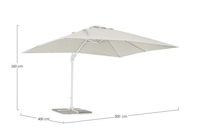 Umbrela Eden, Aluminiu, Alb, 400x300x270 cm [2]
