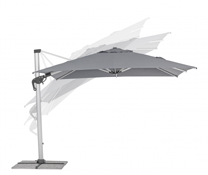 Umbrela Ines, Aluminiu-Poliester, Gri inchis, 300x300x251 cm [3]