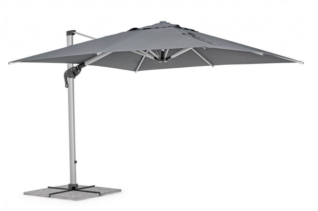 Umbrela Ines, Aluminiu-Poliester, Gri inchis, 300x300x251 cm