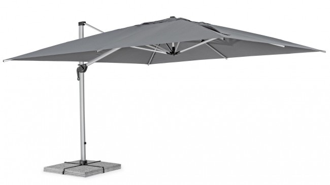 Umbrela Ines, Aluminiu-Poliester, Gri inchis, 400x400x278 cm