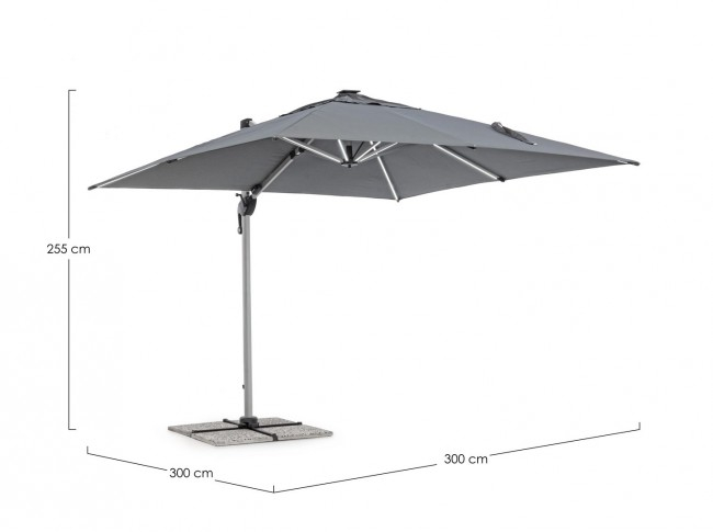 Umbrela Ines Anod, Metal, Gri inchis, 300x300x265 cm  [3]