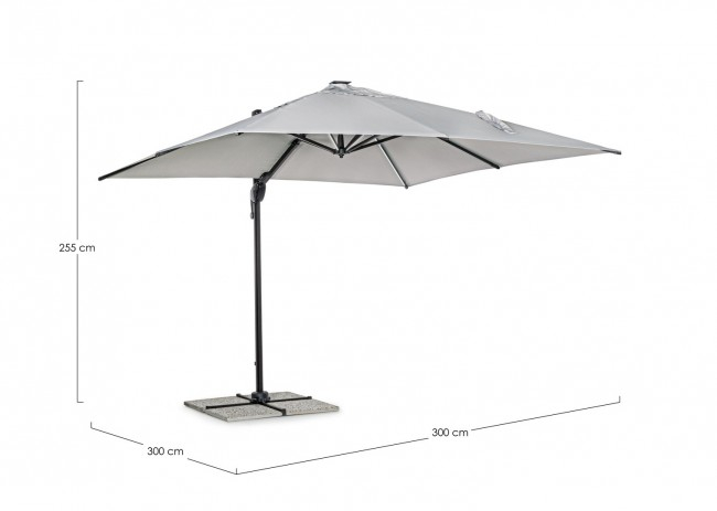 Umbrela Ines Charc, Aluminiu, Gri, 300x300x265 cm  [2]