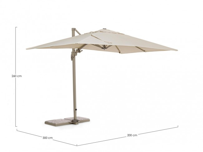 Umbrela Saragozza, Aluminiu, Alb, 300x200x260 cm  [2]
