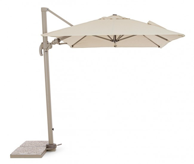 Umbrela Saragozza, Aluminiu, Alb, 300x200x260 cm  [4]