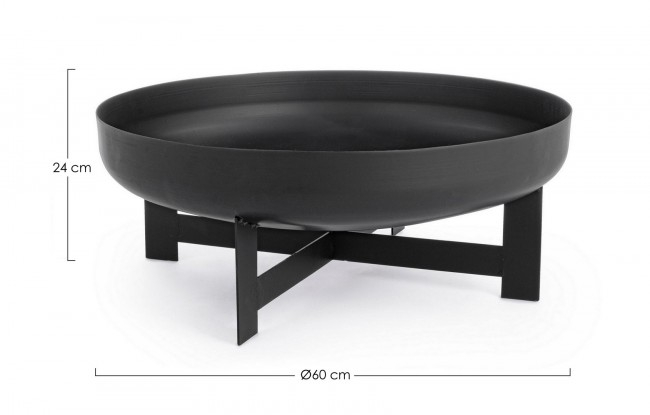 Vas pentru foc Efesto rotund, Metal, Negru, 60xx24 cm [2]