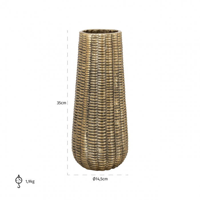 Vaza Loran mica (Brushed Gold) 14.5x35 cm [2]