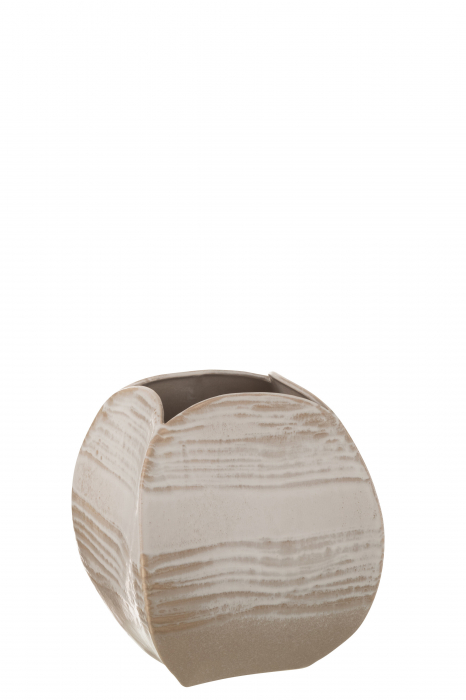 Vază, Abstractă Pătrată Argilă Bej M, L 23| W 22.5| H 26.5 cm [1]
