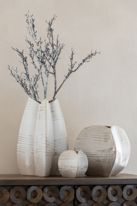 Vază, Abstractă Pătrată Argilă Bej M, L 23| W 22.5| H 26.5 cm [3]