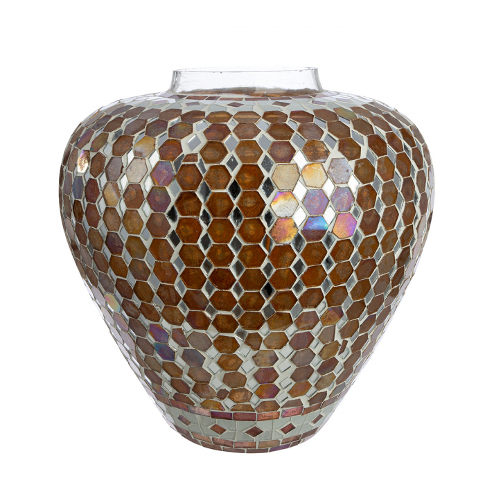 Vaza, Allegra, grafica, Sticla, maro, PU 2, H. 23 cm, D. 23 cm [1]