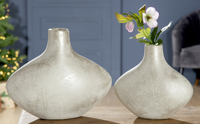 Vaza Antic White, ceramica, crem alb, 27x25x10 cm