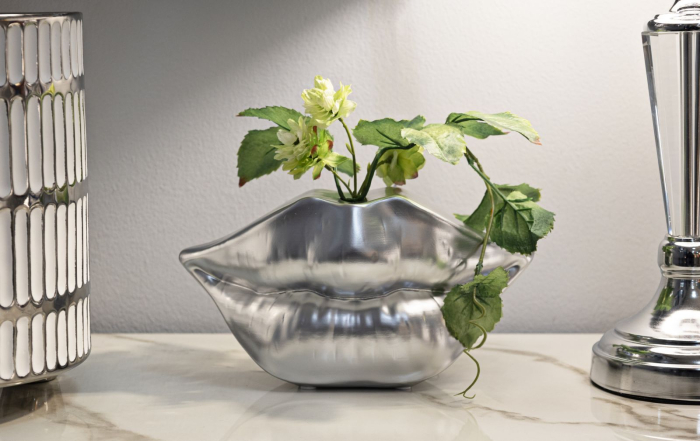 Vaza, argintie, buze cm 23x8x12  [5]