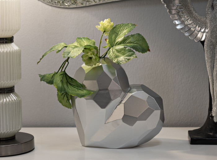 Vaza, argintie, inima cm 19x9x18  [5]