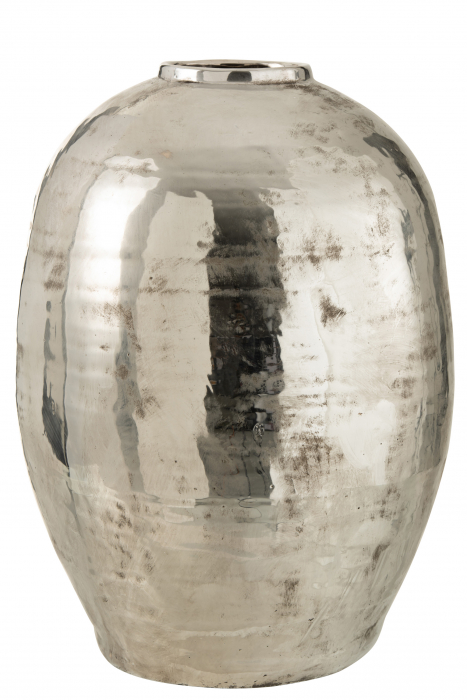Vaza Arya, Ceramica, Argintiu, 39x39x57 cm