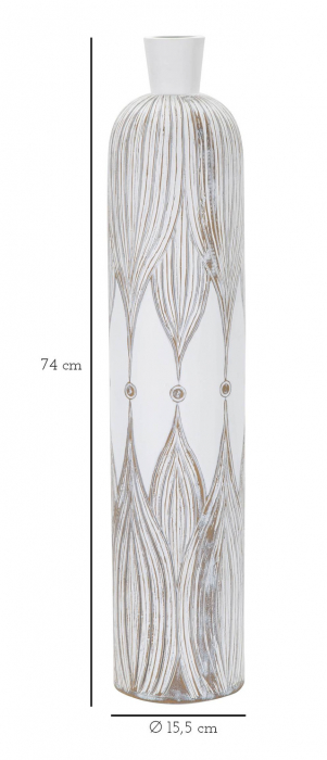 Vaza Atene, Rasina, Alb, 74x15.5x15.5 cm [7]