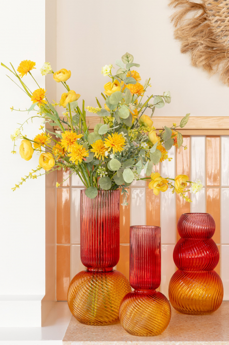 Vază, Aurora Sticlă, Roșu/Galben, L 18| W 18| H 32.5 cm [3]