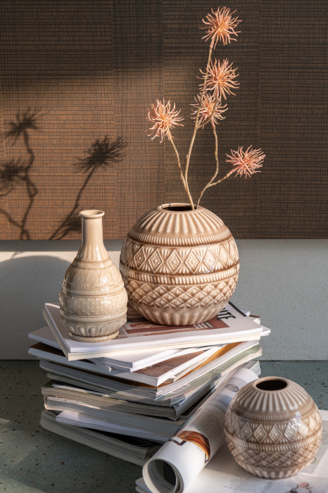 Vază, Ball Etnic Porțelan, Bej M, L 19| W 19| H 17 cm [3]