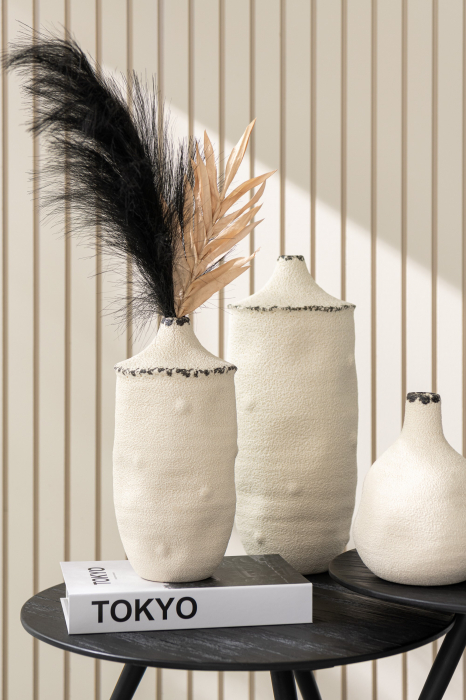 Vază, Bay Gresie alb/negru M, L 17| W 17| H 40.5 cm [3]