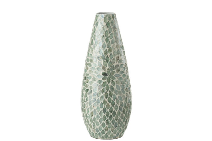 Vaza Beta Pearl, Bambus, Albastru, 17x17x47 cm [1]