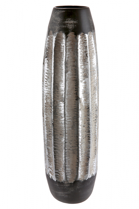 Vaza Bogota, ceramica, gri argintiu, 41x13 cm