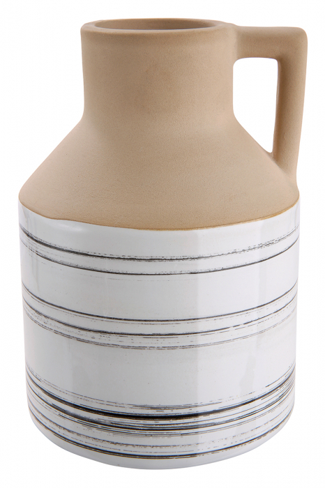 Vaza Bologna, ceramica, bej alb, 14×10 cm GILDE