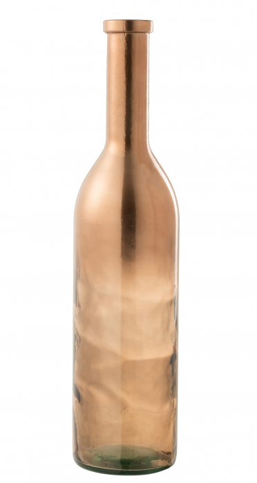 Vaza Bottle, Sticla, Maro, 17.5x17.5x76 cm