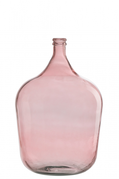 Vaza Bottle, Sticla, Roz, 37x37x55 cm