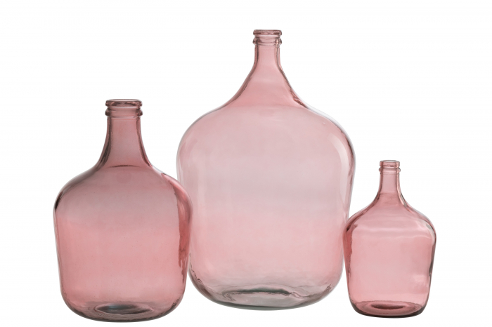 Vaza Bottle, Sticla, Roz, 37x37x55 cm [2]
