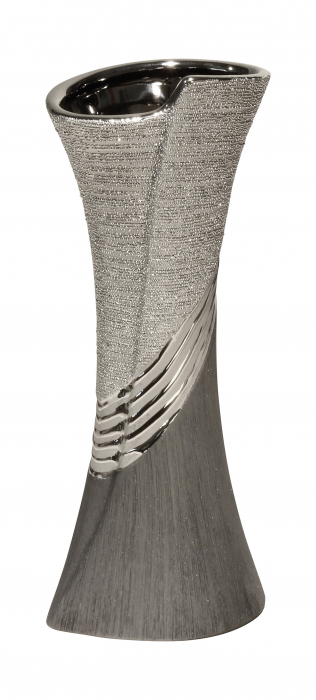 Vaza, BRIDGETOWN, Ceramica, Nuante de gri, 9.5X12X30 cm [2]