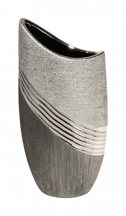 Vaza, BRIDGETOWN, Ceramica, Nuante de gri, 8X15X30 cm [2]