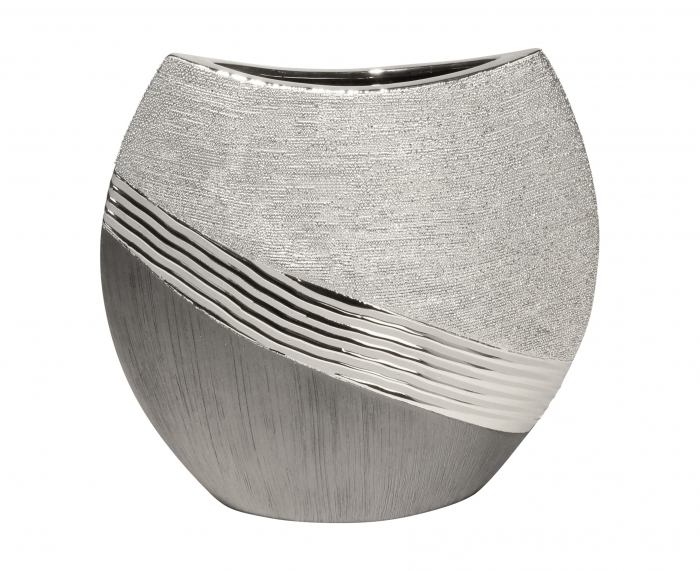 Vaza, BRIDGETOWN, Ceramica, Nuante de gri, 7X25X21 cm [2]