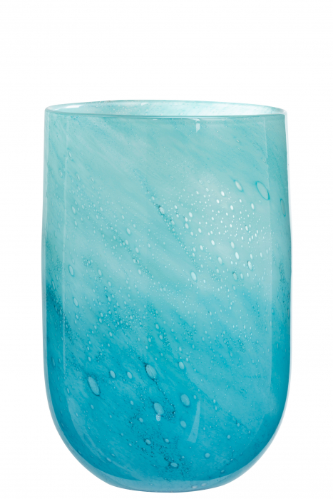 Vaza Bubbles, Sticla, Albastru, 23.5x23.5x36 cm