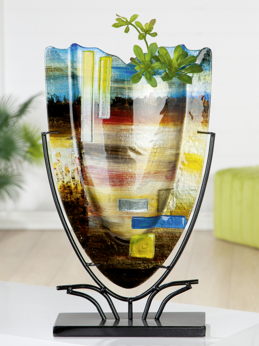 Poza Vaza CAMPO, Sticla, Multicolor, 29x10.5x47.5 cm