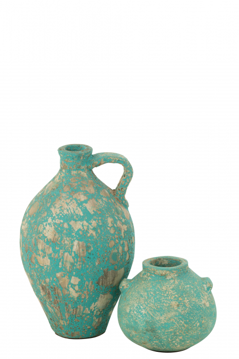 Vază/ Carafa, Antique, Argila/Ciment Azur, L 26| W 26| H 43 cm [2]