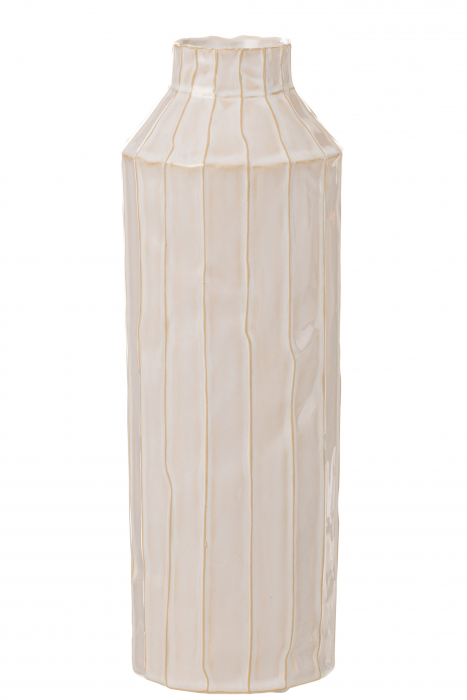 Vaza, Ceramica, Alb, 11.5x11.5x35